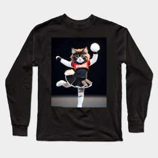 Cheerleader cat - Modern digital art Long Sleeve T-Shirt